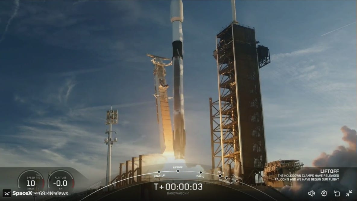 SpaceX launches Falcon 9 for Bandwagon-1 mission